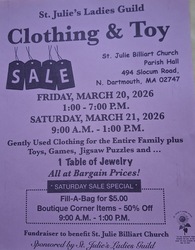 St Julie’s Ladies Guild Clothing and Toy Sale