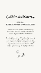 Win Del Water Gap Tickets: Enter Raffle at Catbird’s Fillmore Street Store (2/11-2/13)!