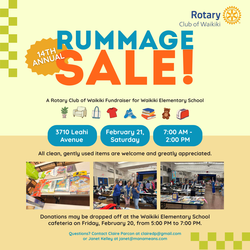 Rotary Club of Waikiki 14th Annual Rummage Sale