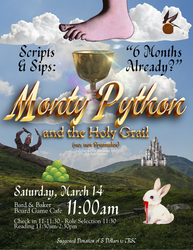 Scripts & Sips Play Reading Meetup: 'Monty Python & the Holy Grail' at Bard & Baker in Troy