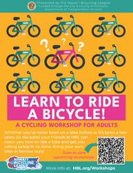 Learn to Ride a Bicycle! (Lesson for Adults, by Hawai‘i Bicycling League)