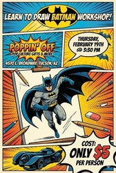 🦇✏️ Family Art Class: Learn to Draw Batman @ Poppin' Off ✏️🦇