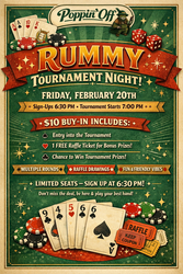 🃏 RUMMY TOURNAMENT NIGHT @ POPPIN' OFF 🃏