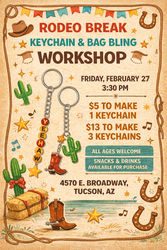 🤠🎉 Rodeo Break Keychain & Bag Bling Workshop @ Poppin' Off 🎉🤠