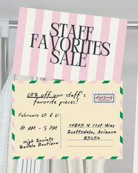 High Society Resale Boutique's Staff Favorites Sale