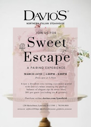 ✨🍰 SWEET ESCAPE at Davio’s Lynnfield 🍷✨