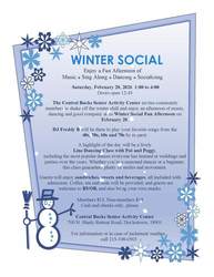 Central Bucks Senior Activity Center Winter Social and Dance, Sat, Feb 28, 1:00- 4:00PM