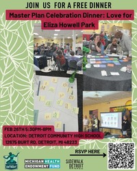 Sidewalk Detroit to Host Free Celebration Dinner Marking Completion of Eliza Howell Park Master Plan