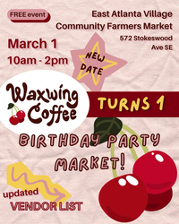 Pop Up Market: Waxwing Coffee Turns One