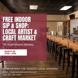Free Indoor Sip & Shop: Local Artist & Craft Market at Aspirations Winery