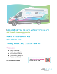 OSF OnCall Van at Senior Services Plus - Alton, IL - March 17th
