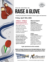 Raise a Glove - Parkinson's Disease Health Fair - Senior Services Plus in Alton, IL - April 10th