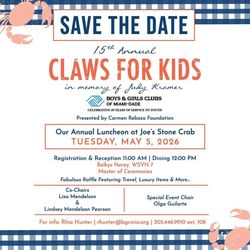 “Claws for Kids” Returns to Joe’s Stone Crab