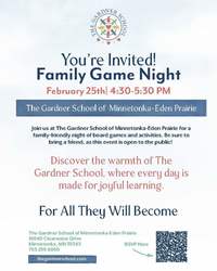 The Gardner School of Minnetonka-Eden Prairie Family Game Night