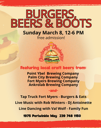 Burgers, Beers & Boots featuring local craft beers