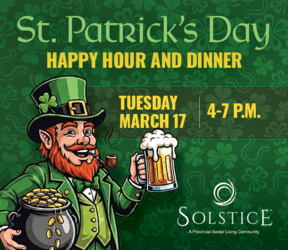 St. Patrick’s Day Happy Hour and Dinner