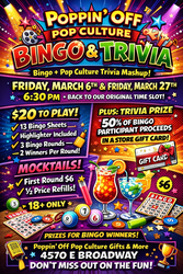 🎉✨ POP CULTURE BINGO NIGHT @ POPPIN' OFF ✨🎉