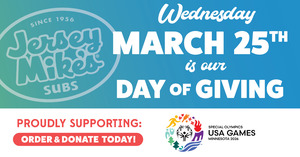 Jersey Mike’s Day of Giving to Support the 2026 Special Olympics USA Games