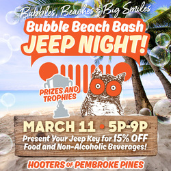 Bubble Beach Bash Jeep Night at Pembroke Pines Hooters