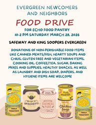 Evergreen Newcomers and Neighbors (ENN) Annual Food Drive for EChO Food Pantry