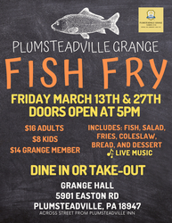 Friday Fish Fry at Plumsteadville Grange