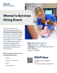 St. David’s Women’s Services Hiring Event