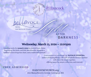 Vocal group Bellavoce present a concert of women' s voices, “Light After Darkness” at Hancock Church