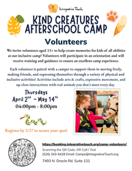 Buddy Volunteer with Special Needs Kids & Teens Animals themed Camp