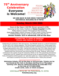 Polish American Society of St Pete 75th Anniversary Celebration