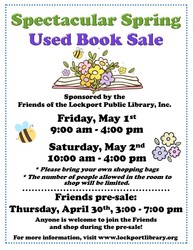 “SPECTACULAR SPRING” USED BOOK SALE AT THE LOCKPORT PUBLIC LIBRARY