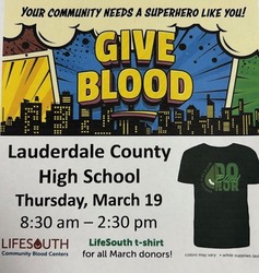 LifeSouth Blood Drive at Lauderdale County High School