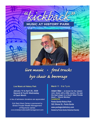 Live Music - Kick Back Music in History Park, March 11, 2026, 501 Shreve St, Punta Gorda, FL 33950
