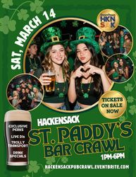 Downtown Hackensack St. Patrick’s Day-Themed Bar Crawl – Food, Drinks, Music & Community Fun