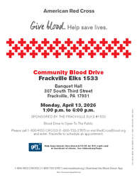 Frackville Elks Community Blood Drive