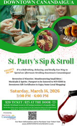 St. Paddy's Sip & Stroll in Downtown Canandaigua