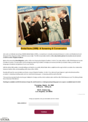 Bridal Suite (1939): A Screening & Conversation