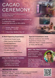 Cacao Ceremony with Yael Emily Sharbani inside the Energy Enhancement System Room at Quantum Healing