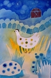 Whimsical Watercolor Hen Friday, 6:00 pm March 27th