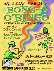Look Over the Rainbow to BONG-O BINGO for Stoner Gold at Mission Cannabis Club on Sat, March 14
