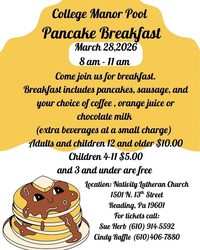 Pancake Breakfast benefiting College Manor Pool