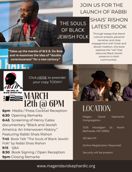 MaNishtana/Rabbi Shais Rishon, The Souls of Black Jewish Folk, Announces Book Talk in North Bethesda