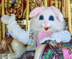 Photos with the Easter Bunny at Carousel Village