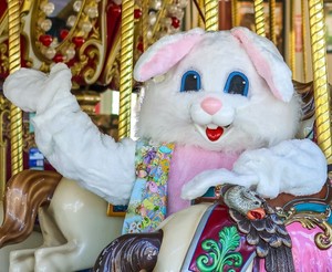 Photos with the Easter Bunny at Carousel Village