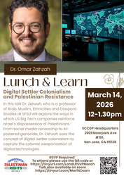 Speaker Series: Digital Settler Colonialism and Palestinian Resistance with Dr. Omar Zahzah