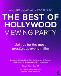 The Best Of Hollywood Watch Party At Select Indiana Emagine Theaters