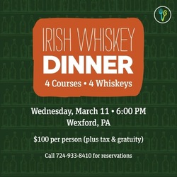 Walnut Grill Wexford Announces Irish Whiskey Dinner