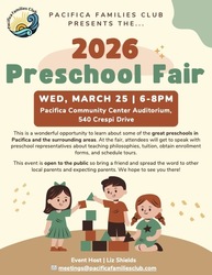 Preschool Fair, hosted by Pacifica Families Club