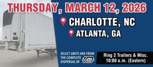 Trailers And Misc. Auction In Salisbury, NC / Hampton, GA, March 2026