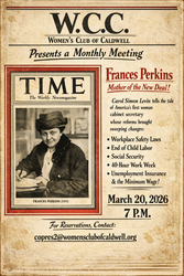March 20- Women's Club of Caldwell Honors a Remarkable Woman Who Helped Shape Modern America