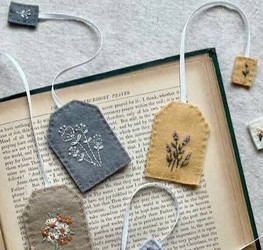 Teabag Bookmarks Embroidery Class